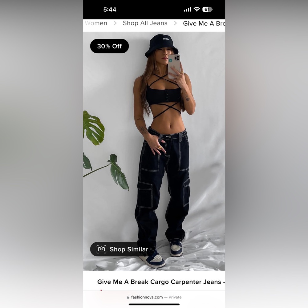Fashion nova black cargo pants